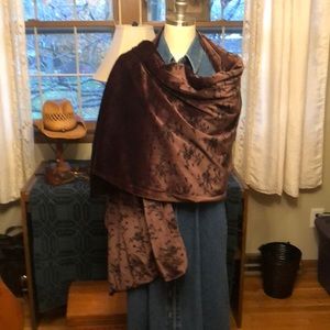 Brown with black detail velvet shawl